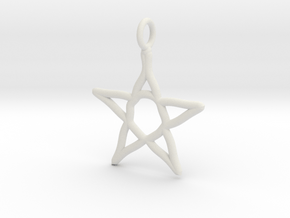 Warped star necklace in White Natural Versatile Plastic