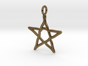 Warped star necklace in Natural Bronze