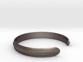 Easy Bracelet Medium Curved in Polished Bronzed Silver Steel
