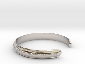 Easy Bracelet Medium Curved in Rhodium Plated Brass