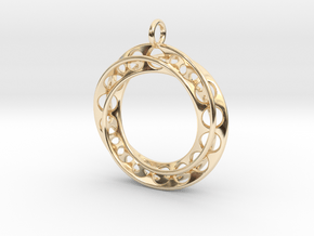 Moebius Band Ø 30mm with Big Loop in 14K Yellow Gold