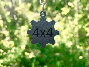 4x4 Keychain - for the offroad enthusiast !! in Matte Black Steel