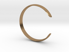 Curved Bangle Small A in Natural Brass