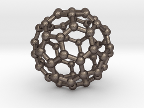 Buckyball C60 Molecule Model. 3 Sizes. in Polished Bronzed Silver Steel: Small