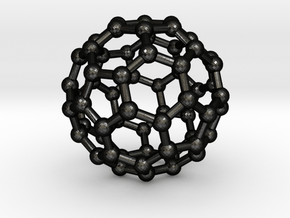 Buckyball C60 Nano Carbon Small (2cm) in Matte Black Steel