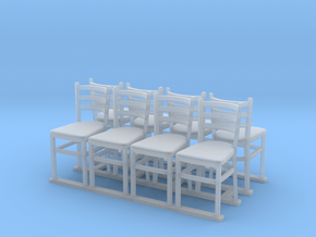 Wooden chairs  7. O Scale (1:48) in Smooth Fine Detail Plastic