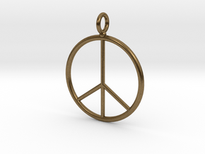 Peace symbol necklace in Natural Bronze