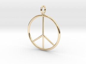 Peace symbol necklace in 14K Yellow Gold