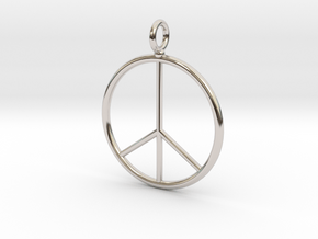 Peace symbol necklace in Platinum
