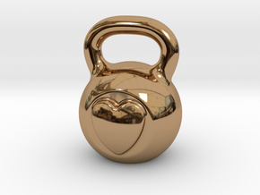 Kettlebell In My Heart in Polished Brass