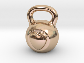 Kettlebell In My Heart in 14k Rose Gold Plated Brass