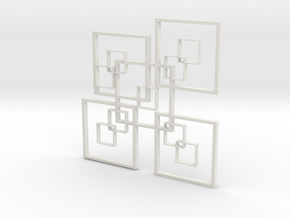 Geometric Pendant in White Natural Versatile Plastic: 1:10