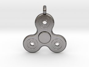 Fidget Spinner Pendant/Keychain in Polished Nickel Steel