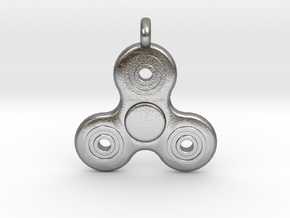 Fidget Spinner Pendant/Keychain in Natural Silver