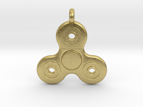 Fidget Spinner Pendant/Keychain in Natural Brass