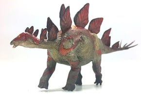 Stegosaurus (Medium / Large size) in White Natural Versatile Plastic: Medium