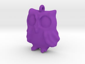 Owl Pendant in Purple Processed Versatile Plastic