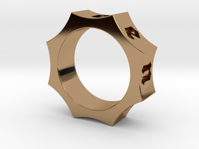 Octagon Ensemble Ring in Polished Brass: 8 / 56.75