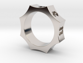 Octagon Ensemble Ring in Rhodium Plated Brass: 8 / 56.75