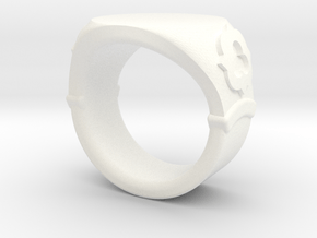 Seal Ring Trefoil - engraved in White Processed Versatile Plastic: 6.75 / 53.375