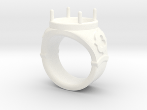 Ring Trefoil in White Processed Versatile Plastic: 5.5 / 50.25