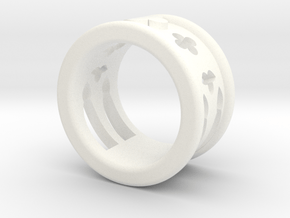 Cathedral Ring in White Processed Versatile Plastic: 5.5 / 50.25
