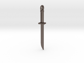 Ninjato (Ninja Sword) Pendant/Keychain in Polished Bronzed Silver Steel