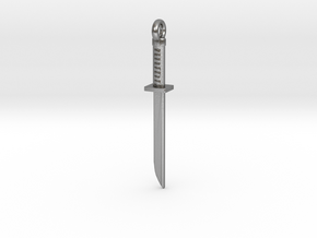 Ninjato (Ninja Sword) Pendant/Keychain in Natural Silver