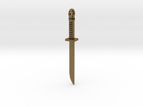 Ninjato (Ninja Sword) Pendant/Keychain in Natural Bronze