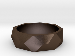 Geometric Ring in Polished Bronze Steel: 5 / 49