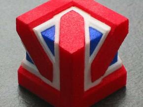 Union Jack Cube in White Natural Versatile Plastic