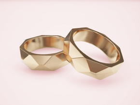 Geometric Ring in Polished Brass: 5 / 49
