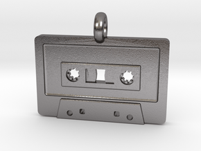 Cassette Tape Pendant in Polished Nickel Steel