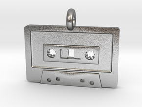 Cassette Tape Pendant in Natural Silver
