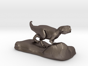 Psittacosaurus sculpture in Polished Bronzed Silver Steel