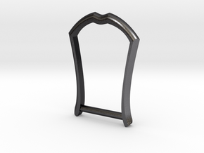 1.25" strap Long Buckle Frame, Accented - STEEL in Polished and Bronzed Black Steel