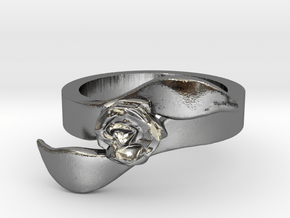 Rose Ring - Size 7 in Polished Silver: 7 / 54