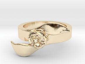 Rose Ring - Size 7 in 14k Gold Plated Brass: 7 / 54