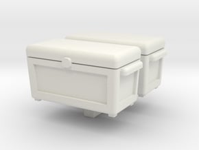 Ice Chest Cooler 2 pack 1-87 HO Scale in White Natural Versatile Plastic
