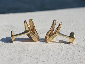 Alligator (Gator) Cufflinks in 14k Gold Plated Brass