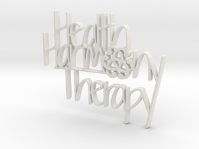 Health Harmony Therapy Logo in White Natural Versatile Plastic