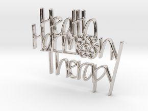 Health Harmony Therapy Logo in Rhodium Plated Brass