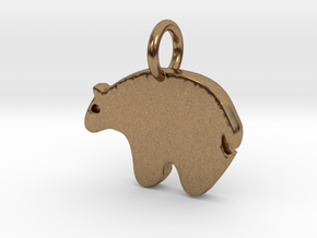 Bear Charm in Natural Brass