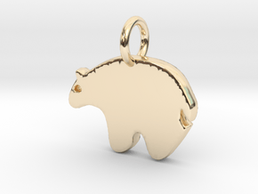Bear Charm in 14k Gold Plated Brass