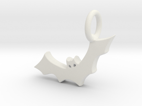 Bat Charm in White Natural Versatile Plastic