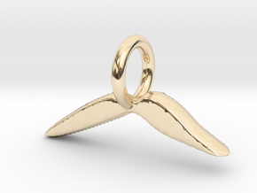 Mustache Charm in 14k Gold Plated Brass