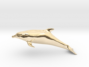 Bottlenose Dolphin (Turiops truncatus) in 14K Yellow Gold