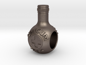 unicum bottle charm in Polished Bronzed Silver Steel