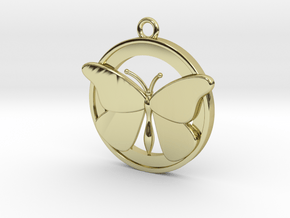 Butterfly Pendant 3 in 18k Gold Plated Brass