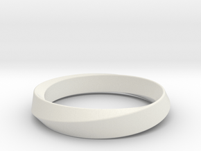 iRiffle Mobius Narrow Ring I (Size 5) in White Natural Versatile Plastic